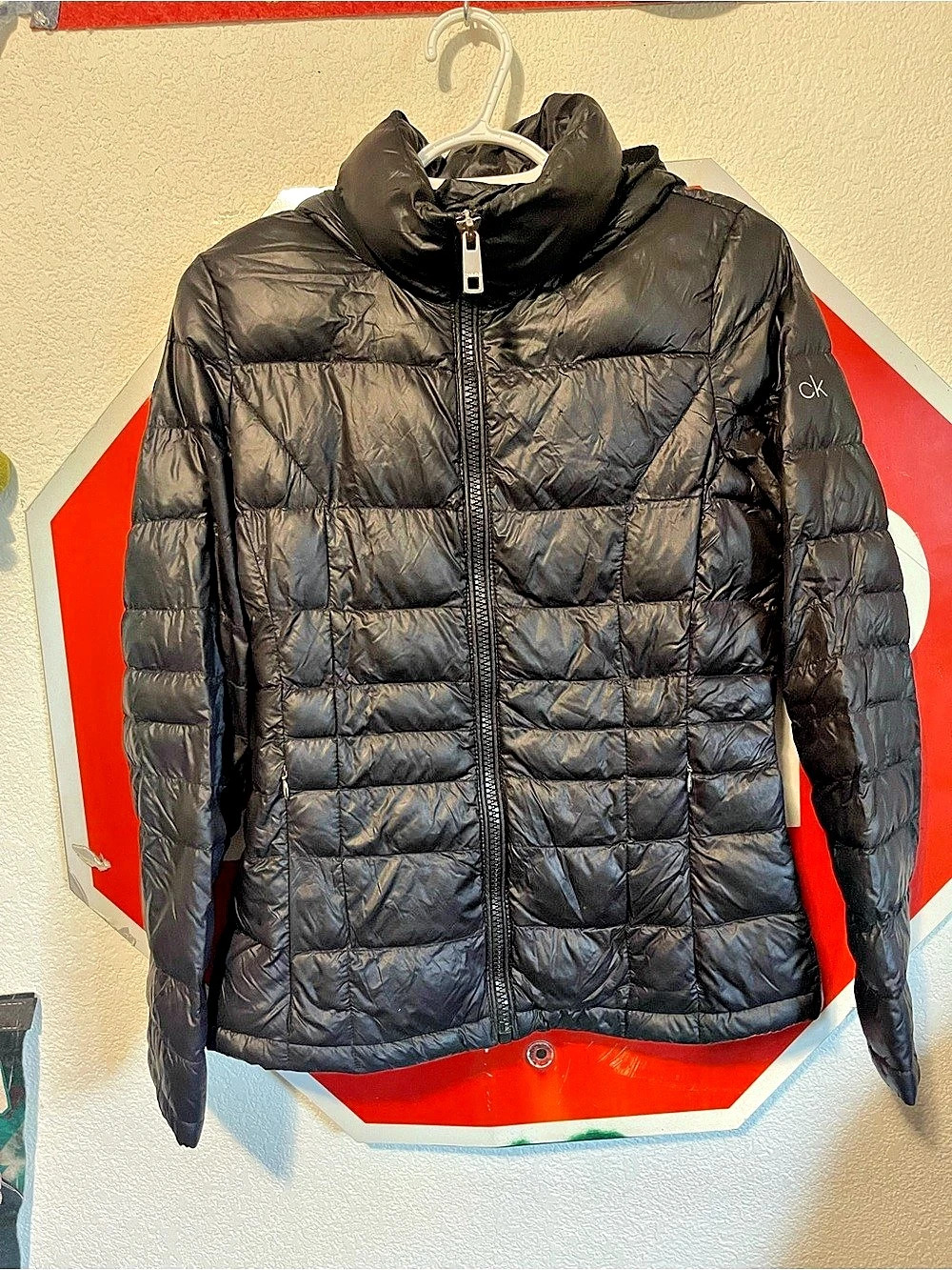 Calvin Klein Packable Down Puffer Jacket Black Size Small